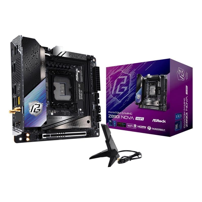 Scheda madre mini-ATX socket LGA1851 chipset Z890 USB4 USB 3.2 Gen 2 - ASRock Phantom Gaming Z890I Nova WiFi