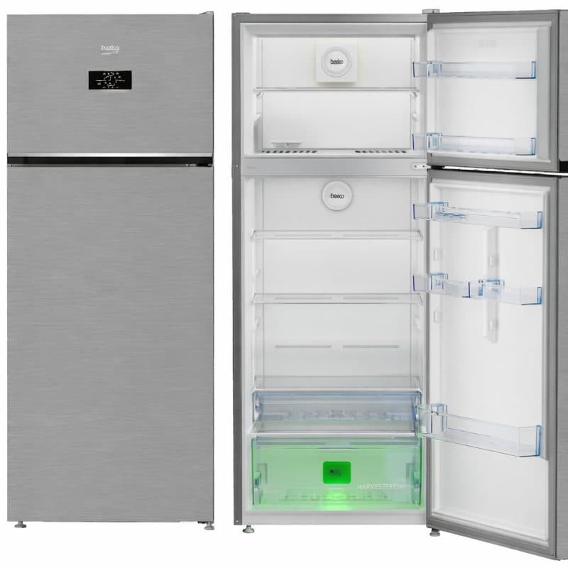 Frigorifero doppia porta 406 litri classe E Total No Frost 70 cm argento - Beko RDNG455E40XBN