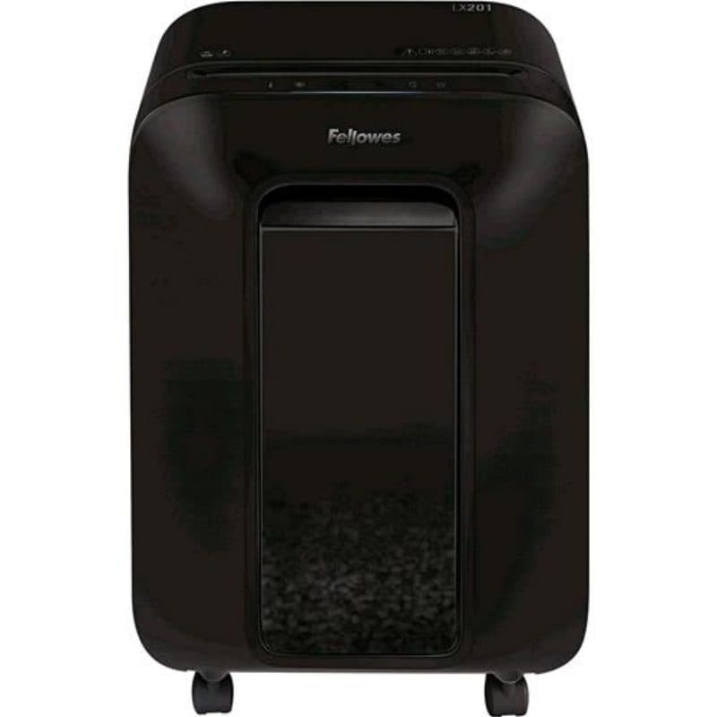 Distruggidocumenti a microframmento cestino 22 litri capacità 12 fogli nero - Fellowes LX201 Intellibar