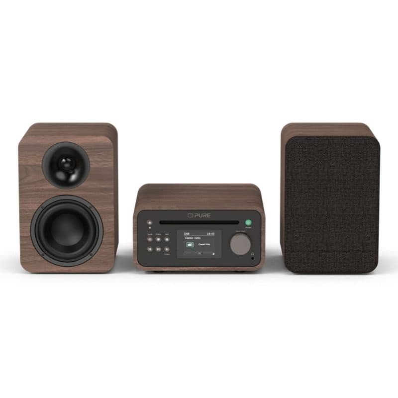 Mini impianto stereo DAB+/FM con Bluetooth, CD e USB marrone/noce - Pure Classic Stereo