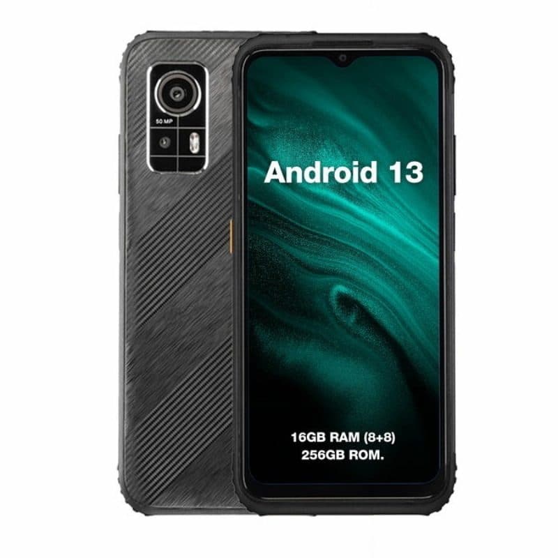 Smartphone 6.56 pollici dual SIM ibrida 4G 8GB RAM 256GB Android 13 4900 mAh nero - AGM H6