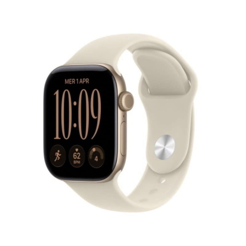 Smartwatch GPS + Cellular 42 mm con cassa in alluminio oro chiaro e Sport Band sabbia taglia S/M - Apple Watch Series 12