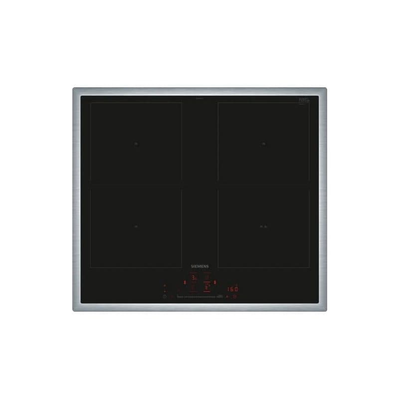 Piano cottura a induzione da incasso 60 cm 4 fornelli nero e acciaio inox - Siemens iQ500 ED645HQC1E