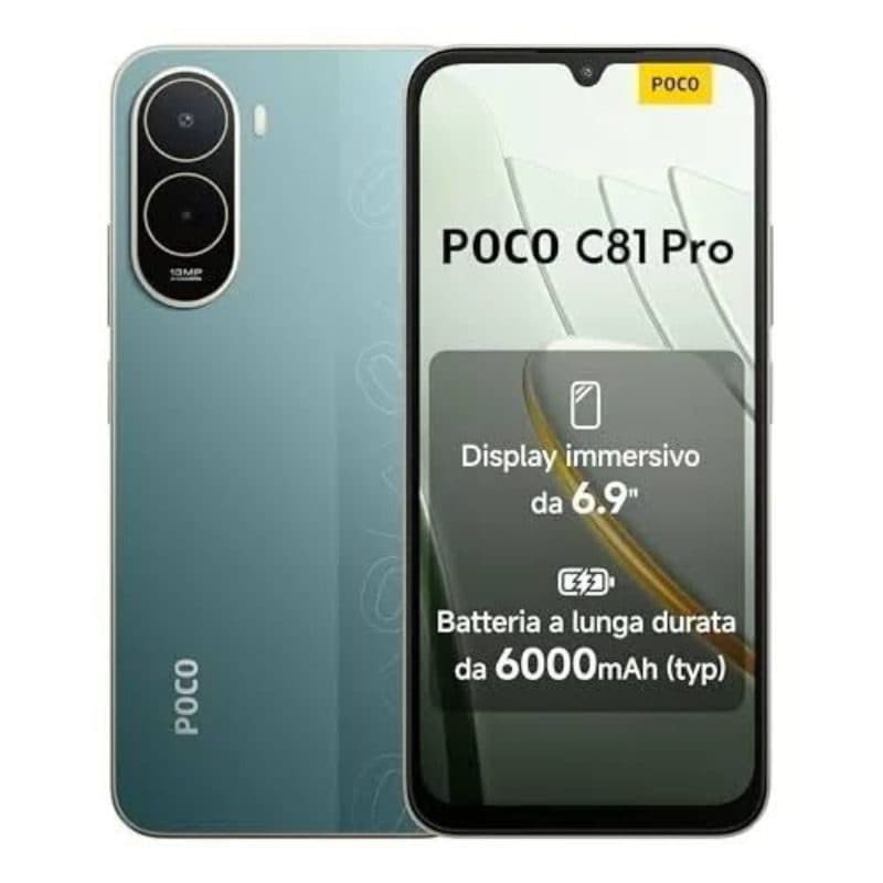 Smartphone 4G LTE dual SIM 6,9 pollici octa core 256GB RAM 4GB verde - Xiaomi POCO C81 Pro