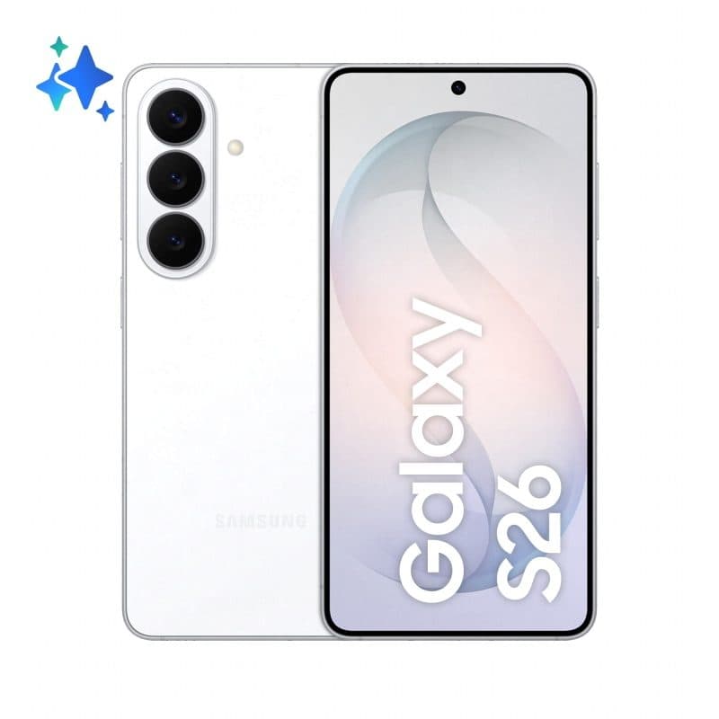 Smartphone 5G dual SIM 6,3 pollici Android 16.0 12GB RAM 512GB 4300 mAh USB-C bianco - Samsung Galaxy S26