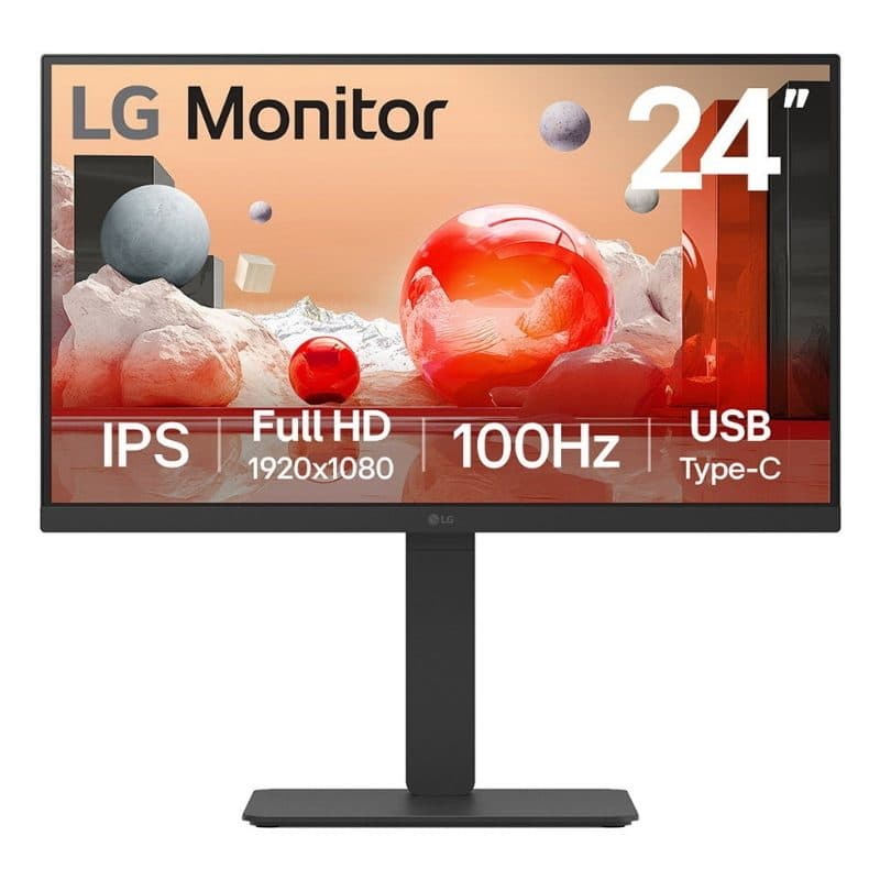 Monitor 23,8 pollici Full HD 1920 x 1080 LCD nero - LG 24BA750-B