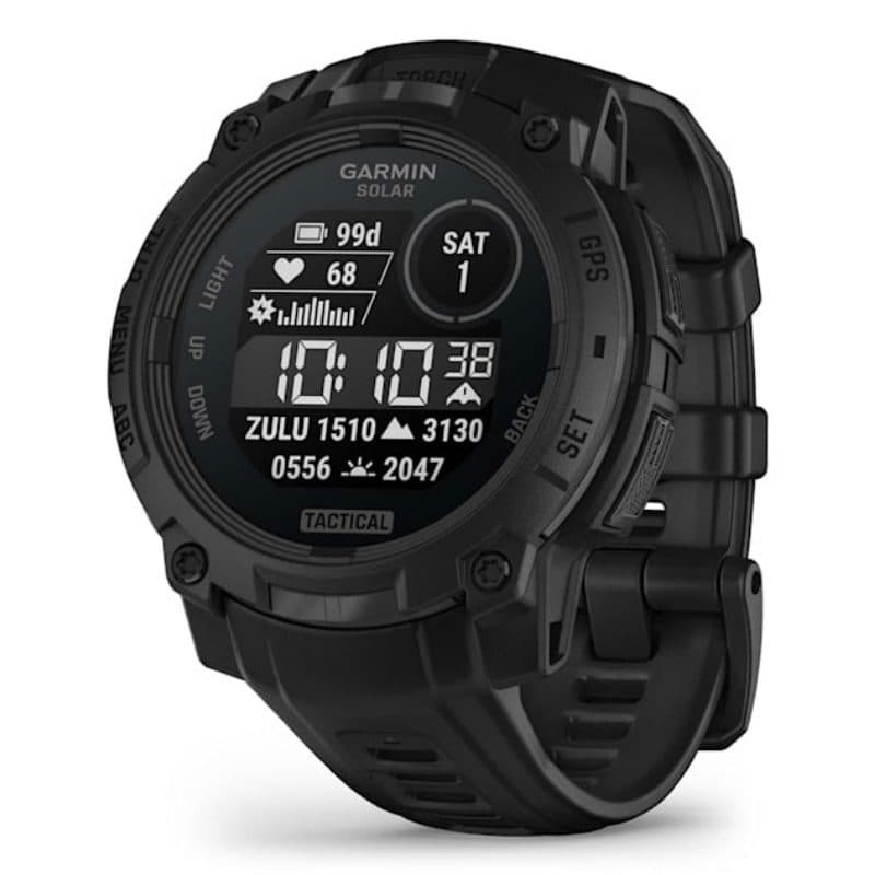 Smartwatch Solar Tactical Edition 45 mm nero con cinturino in silicone intercambiabile 22 mm nero - Garmin Instinct 3