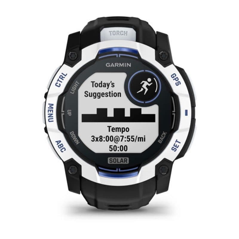 Smartwatch Solar 50 mm nero/bianco pietra con cinturino in silicone intercambiabile 26 mm nero - Garmin Instinct 3