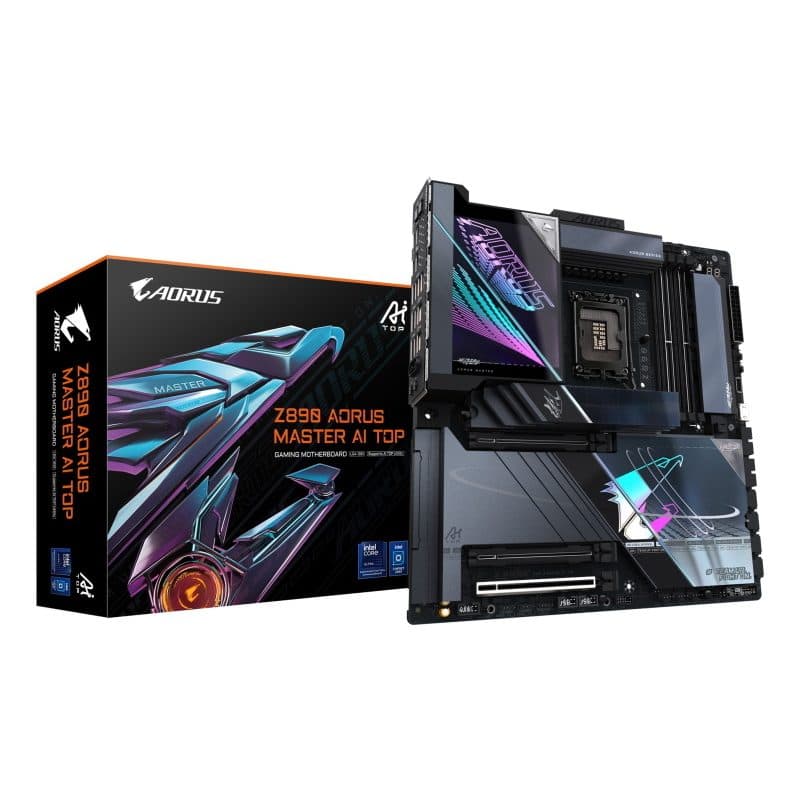 Scheda madre per CPU Intel Core Ultra (serie 2) VRM a 20+1+2 fasi fino a 9500 MHz - Gigabyte Z890 Aorus Master AI Top