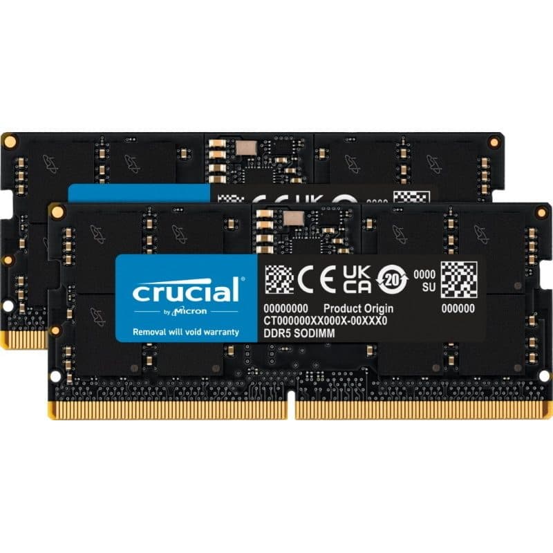 Memoria RAM DDR5 kit 32GB (2 x 16GB) 5600 MHz con verifica integrità dati - Crucial CT2K16G56C46S5