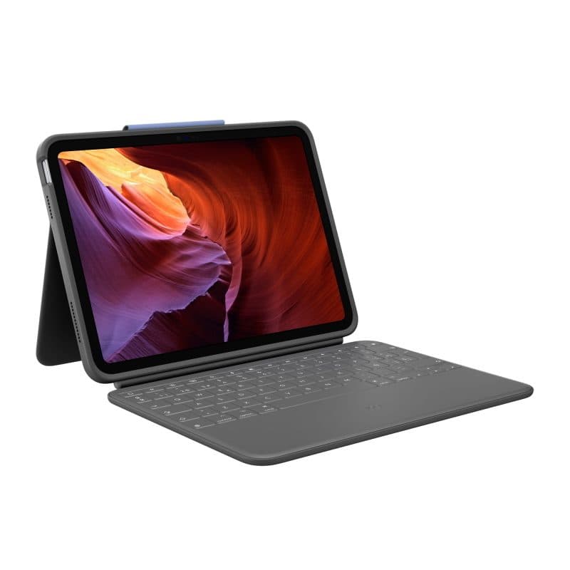 Tastiera folio QWERTY spagnolo con Smart Connector grafite - Logitech Rugged Folio