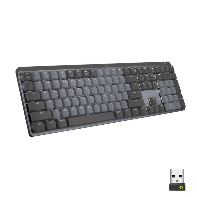 Tastiera wireless RF + Bluetooth QWERTZ svizzera grafite e grigio - Logitech MX Mechanical