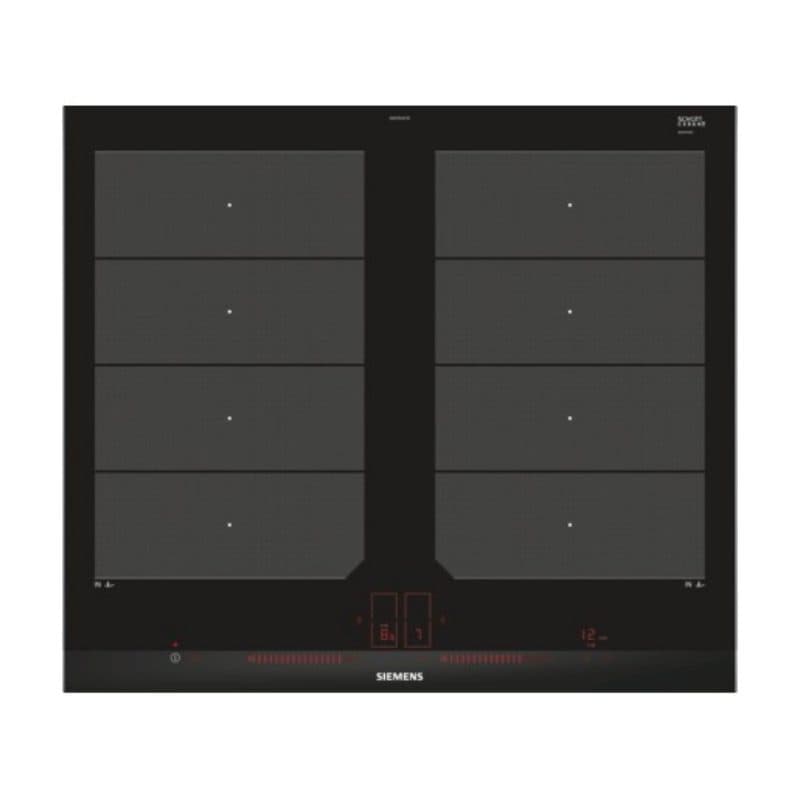 Piano cottura a induzione da incasso 4 fornelli nero e acciaio inossidabile - Siemens EX675LXC1E