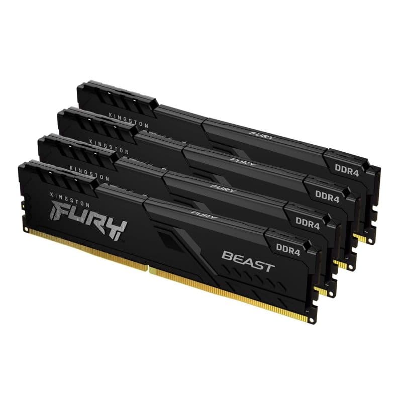 Memoria RAM 128GB (kit da 4) DDR4 3600 MT/s CL18 DIMM nero - Kingston Fury Beast