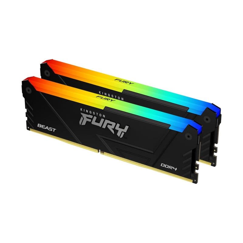 Memoria RAM 32GB kit da 2 DDR4 3200 MT/s CL16 DIMM 1Gx8 RGB - Kingston FURY Beast