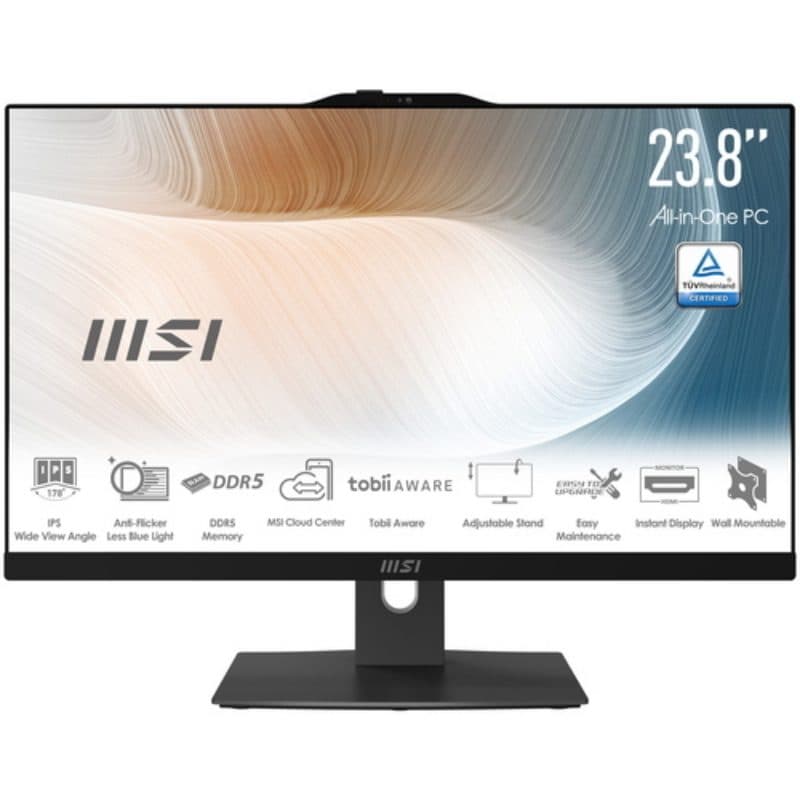 PC All-in-One 23,8 pollici Intel Core 3 100U 8GB RAM SSD 256GB Windows 11 Pro nero - MSI