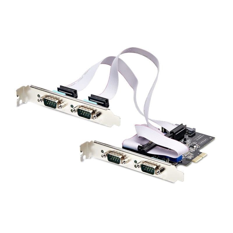 Scheda seriale PCIe a 4 porte RS232/RS422/RS485 DB9 con staffa a basso profilo - StarTech.com