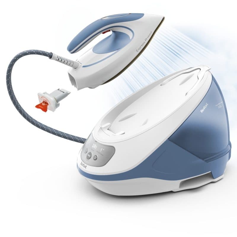 Generatore di vapore 2800 W 1,8 L con piastra Durilium AirGlide Autoclean bianco, blu - Tefal Express Protect SV9202