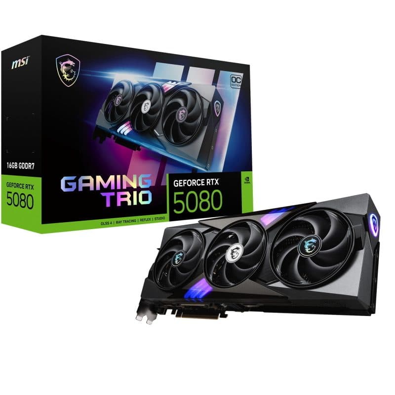 Scheda video NVIDIA 16 GB GDDR7 - MSI Gaming GeForce RTX 5080 16G Trio OC