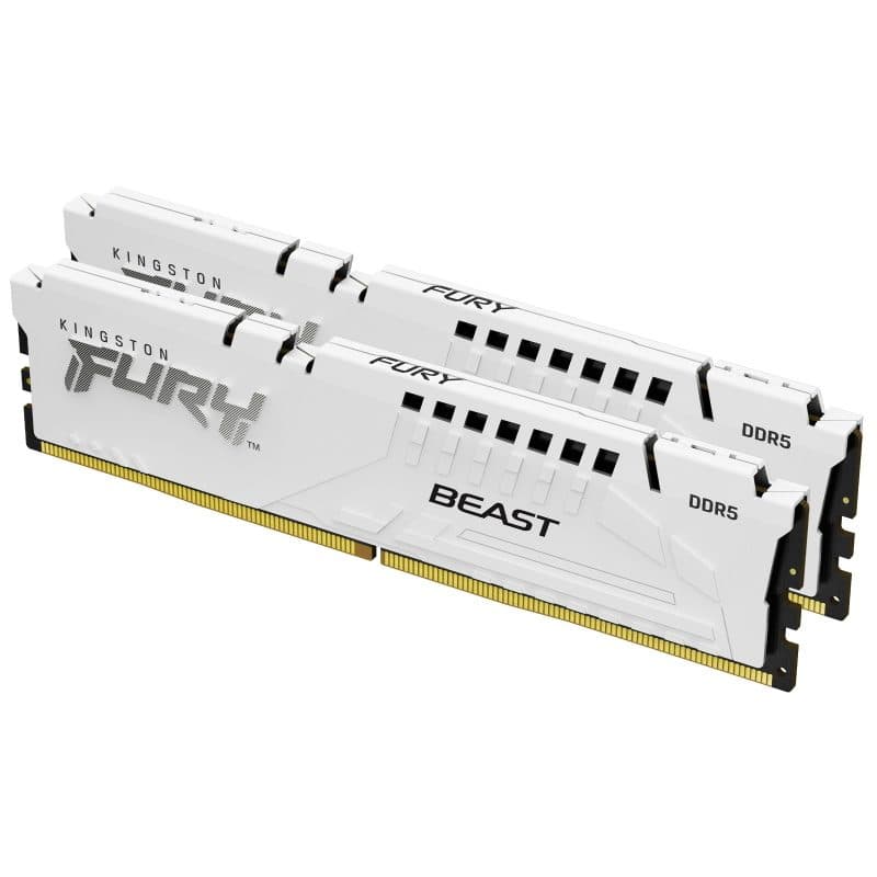Memoria RAM 64GB kit da 2 DDR5 6000 MT/s CL30 DIMM bianco EXPO - Kingston FURY Beast