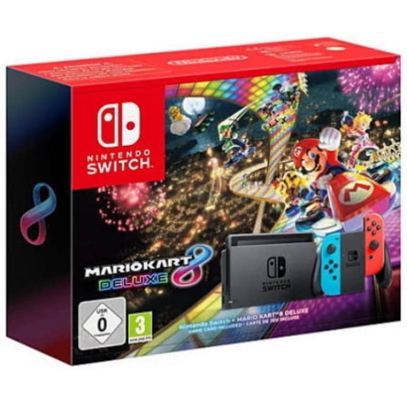 Nintendo switch neon blue/neon red + mario kart 8 deluxe