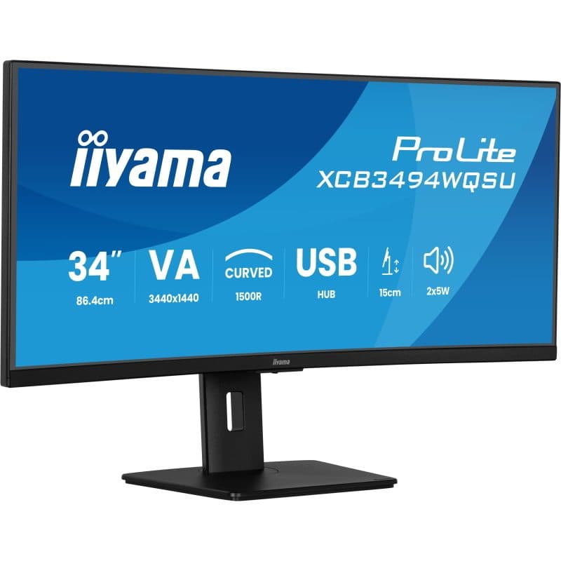 Iiyama prolite xcb3494wqsu-b1 monitor pc 86,4 cm (34\) 3440 x 1440 pixel ultrawide quad hd led nero