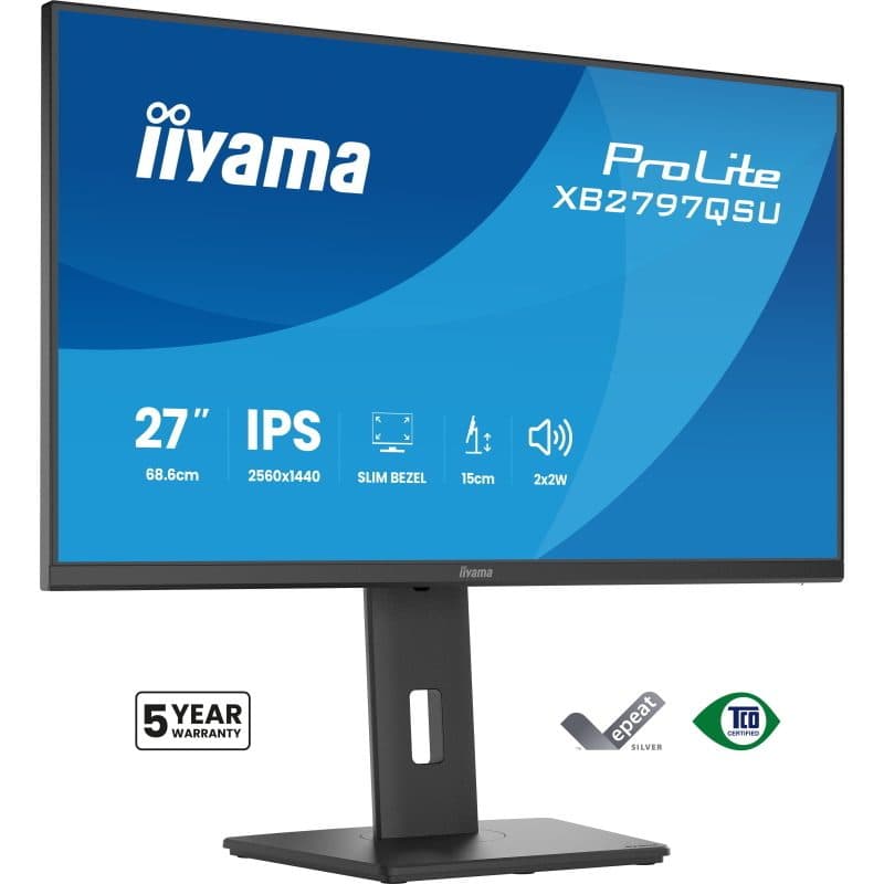 Iiyama prolite xb2797qsu-b1 monitor pc 68,6 cm (27\) 2560 x 1440 pixel quad hd led nero