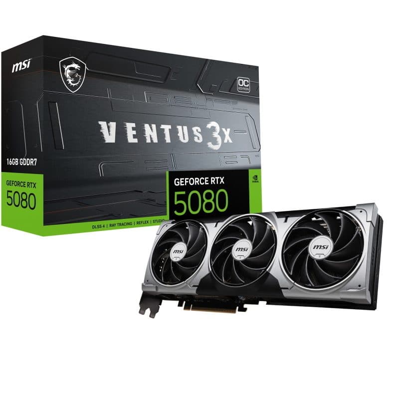 Msi ventus geforce rtx5080 16g 3x oc nvidia geforce rtx 5080 16 gb gddr7