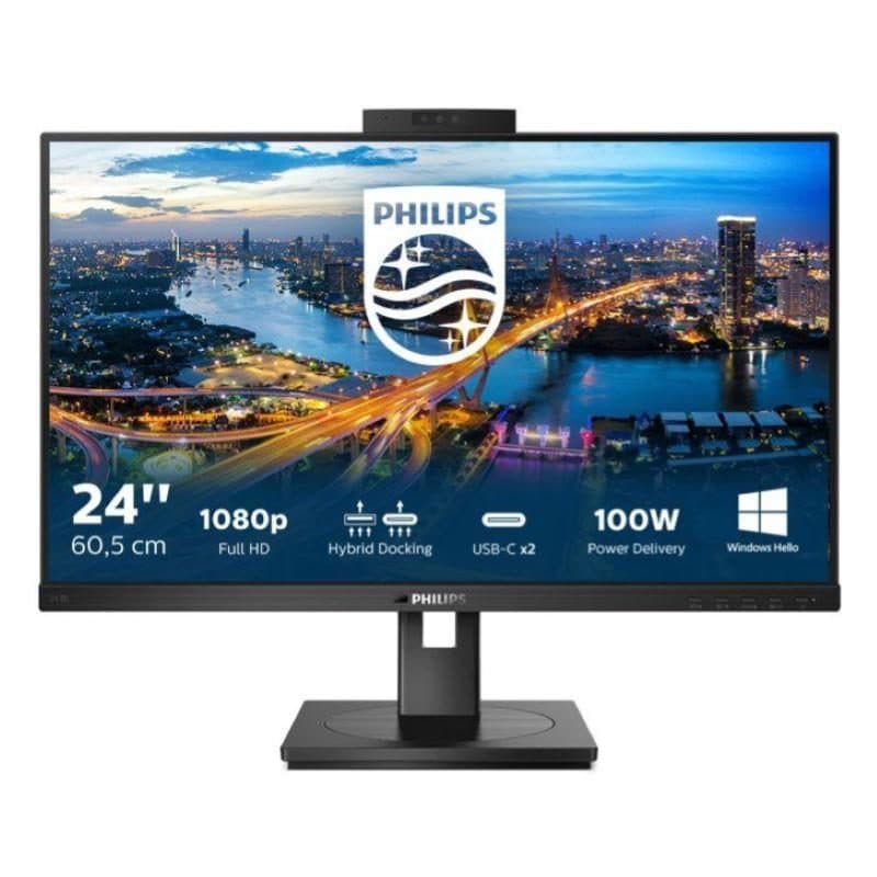 Monitor LED IPS 23.8 pollici Full HD 16:9 75Hz 4ms hub USB HDMI DisplayPort USB-C 100W nero - Philips B Line 243B1JH/00