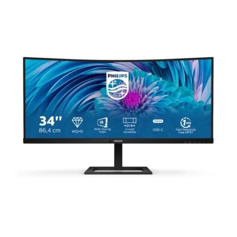 Monitor gaming curvo ultra wide 34 pollici LED Quad HD 3440 x 1440 100Hz HDMI DisplayPort USB-C - Philips E Line 346E2CUAE