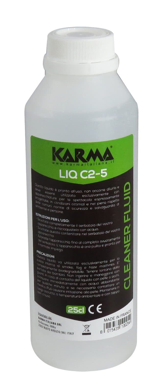 Liquido pulizia per smoke e fog machines 250ml - Karma LIQ C2-5