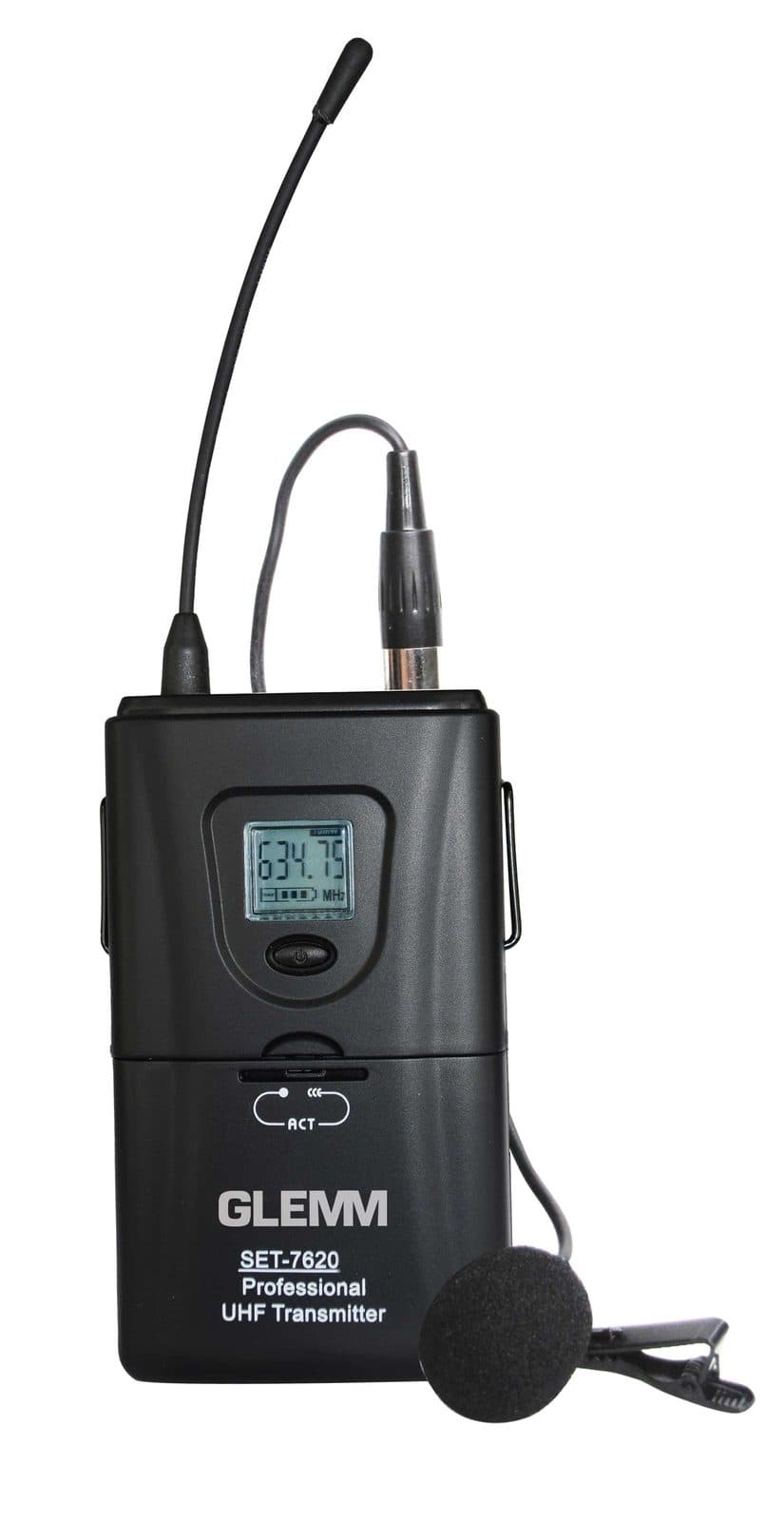 Bodypack with lavalier for SET 7620 - Freq. 640 - 689.75 MHz - Glemm MW 7620 -LAV