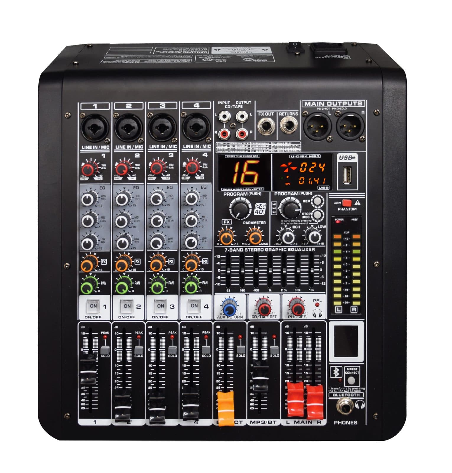 Microphone mixer 6 channels with DSP - Glemm MXD 06