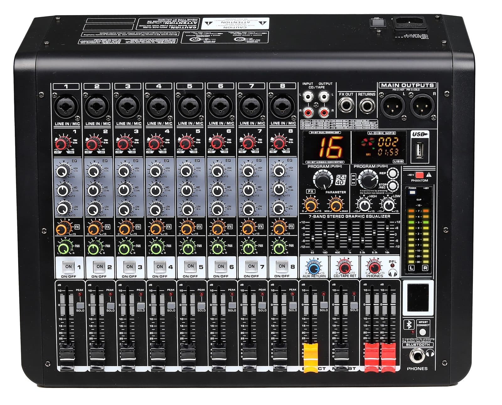 Microphone mixer 10 channels with DSP - Glemm MXD 10