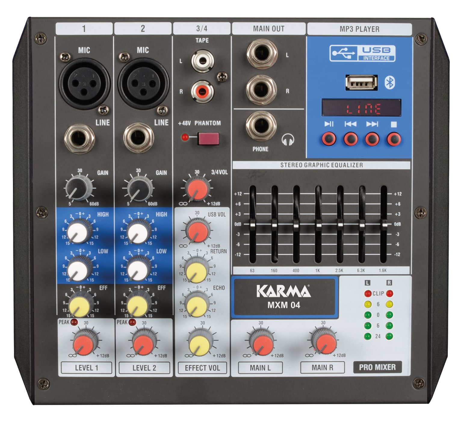 Microphone mixer 4 channels - Karma MXM 04