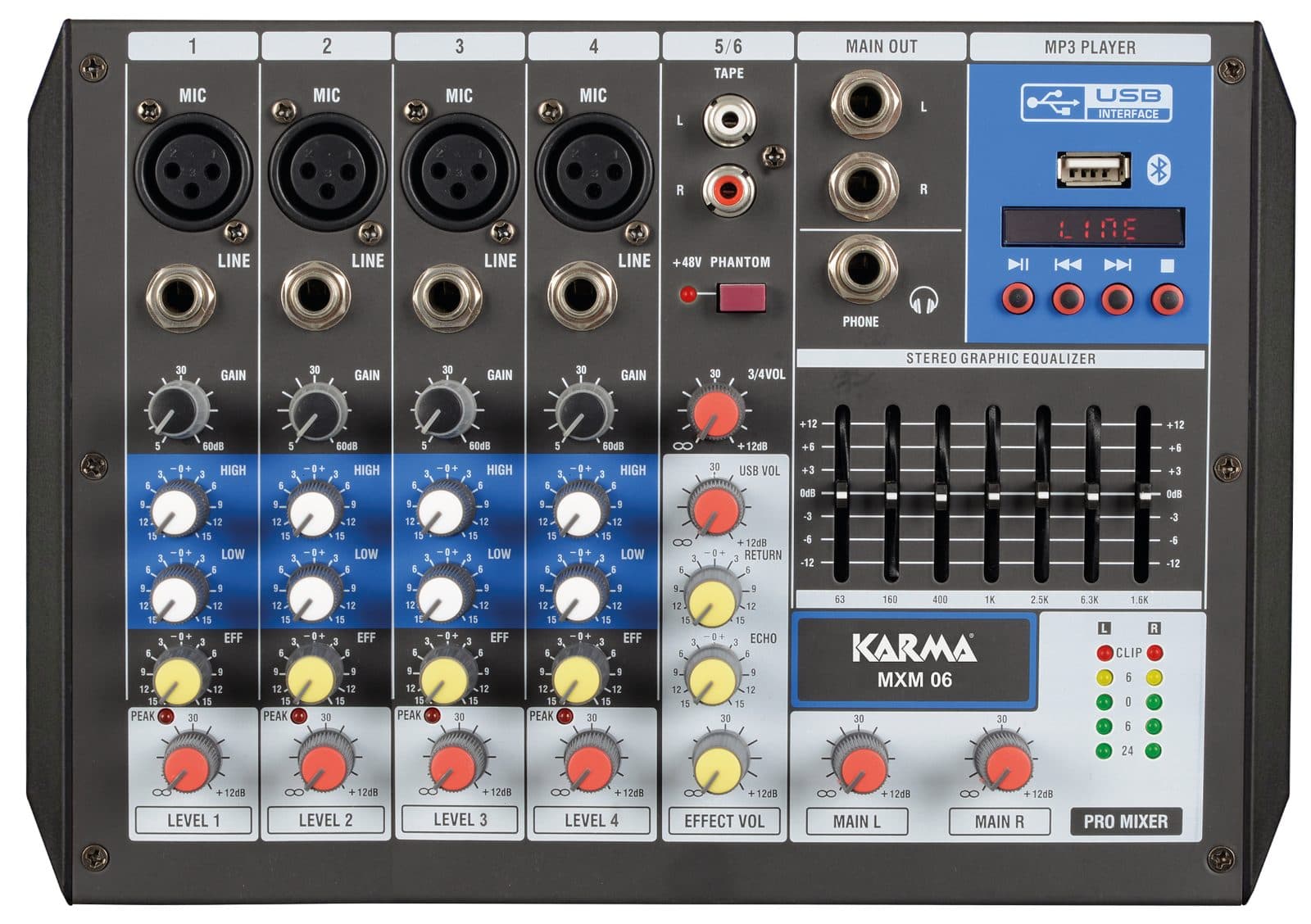 Microphone mixer 6 channels - Karma MXM 06