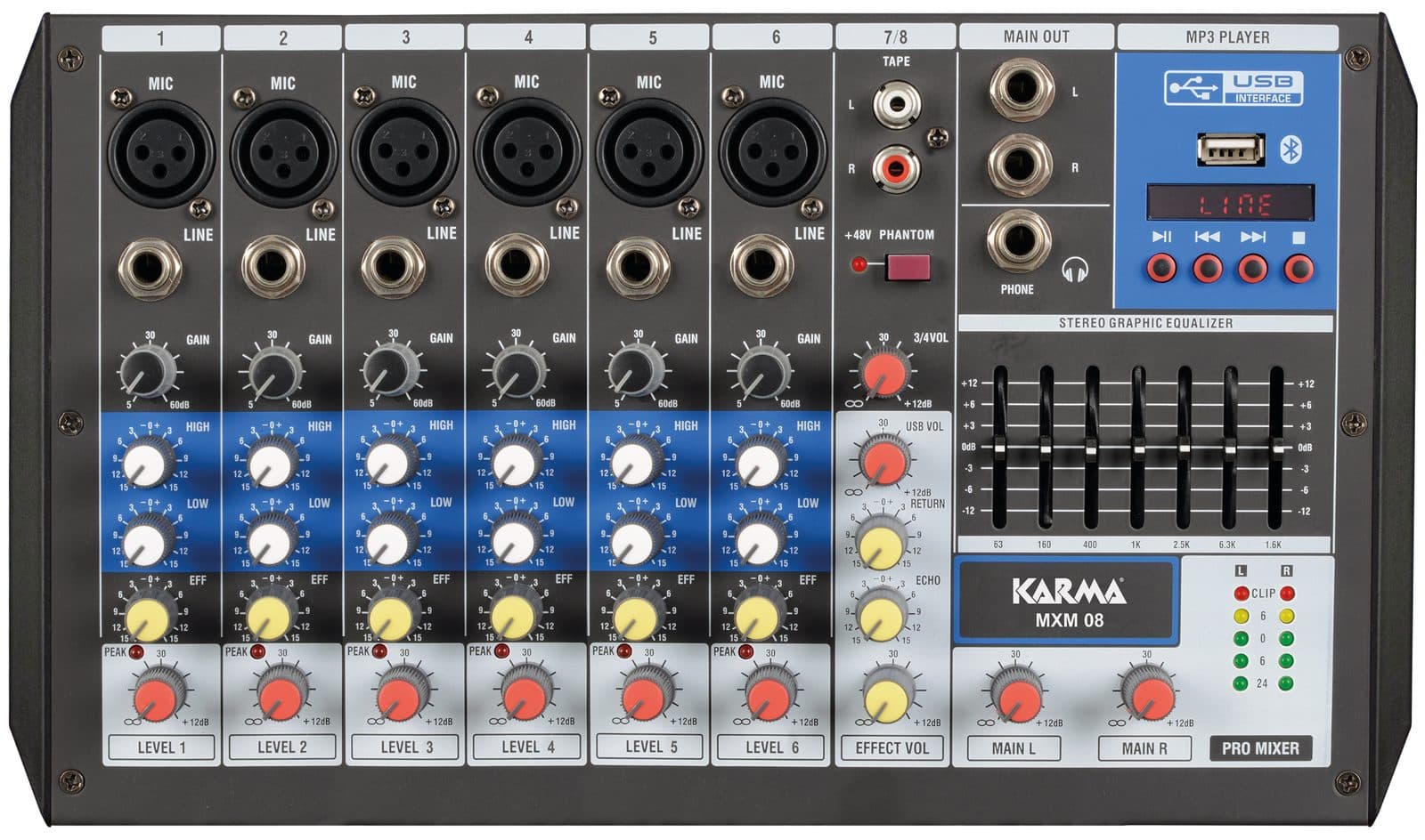 Microphone mixer 8 channels - Karma MXM 08