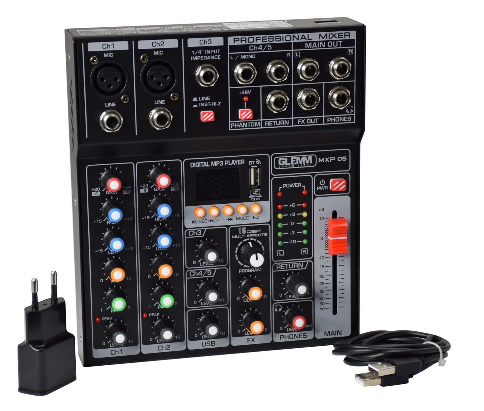 Microphone mixer 5 channels - Glemm MXP 05
