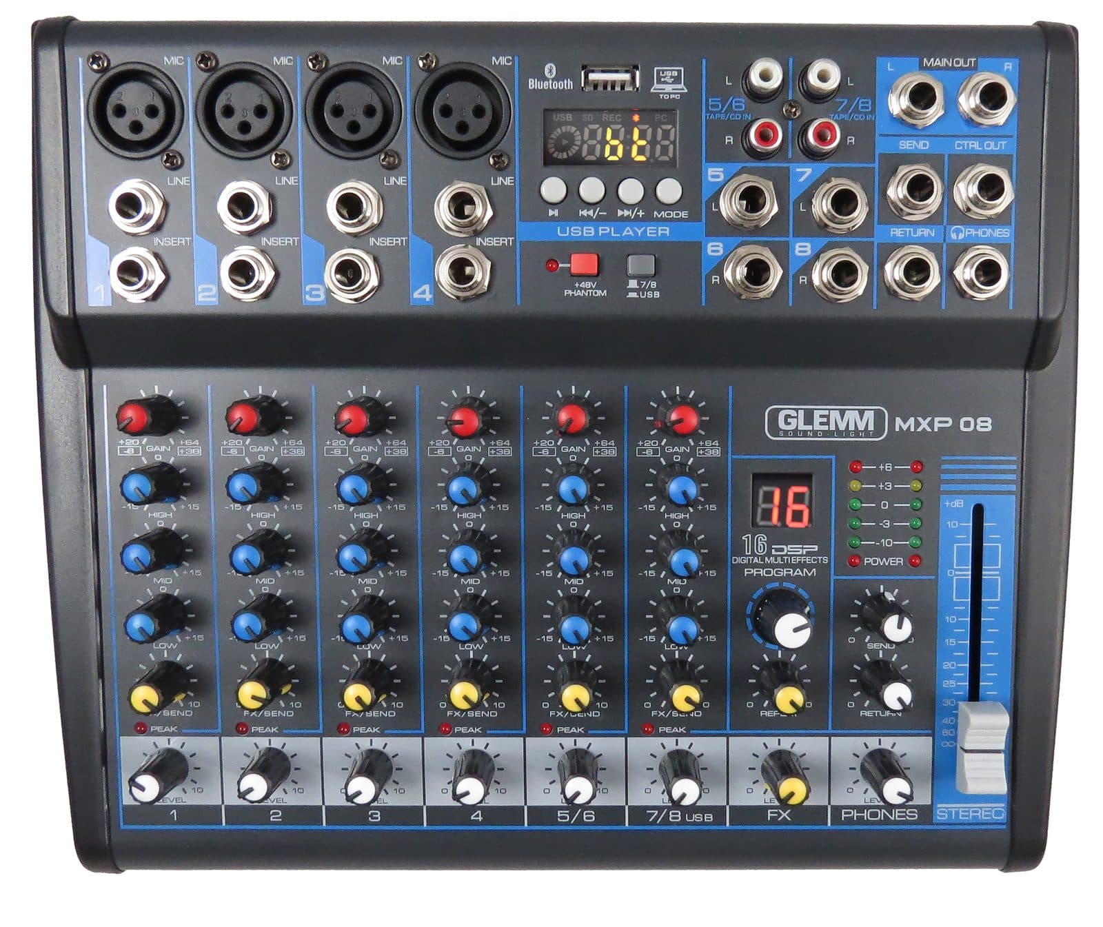 Microphone mixer 8 channels - Glemm MXP 08