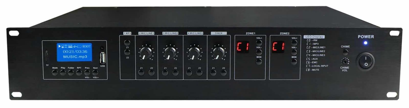 Amplificatore 480W a 2 zone DAB - Glemm PAA 2240