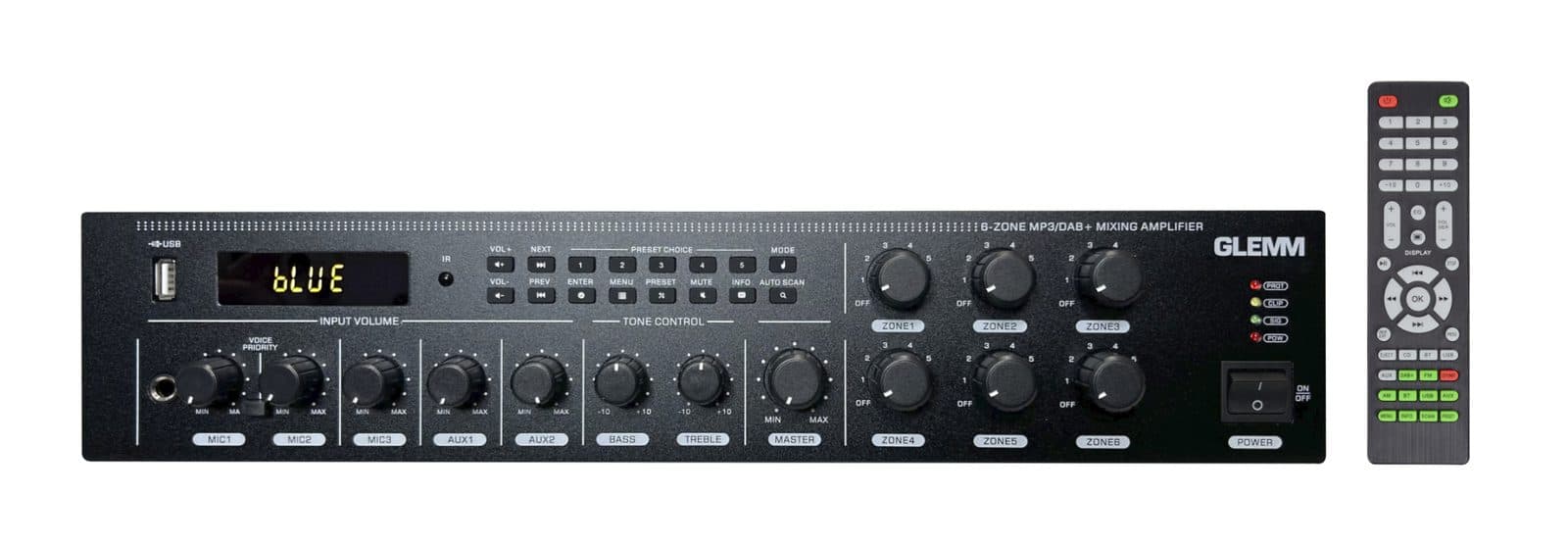 250 W - 6 DAB zone amplifier - Glemm PAA 250 DBZ 6