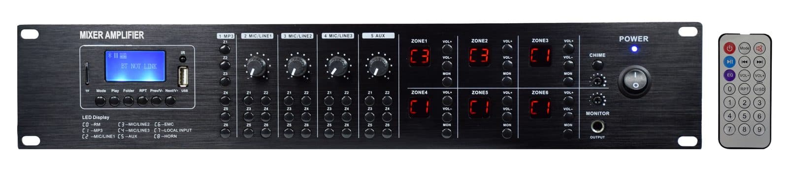 6 x 120 W DAB matrix amplifier - Glemm PAA 720 MBZX
