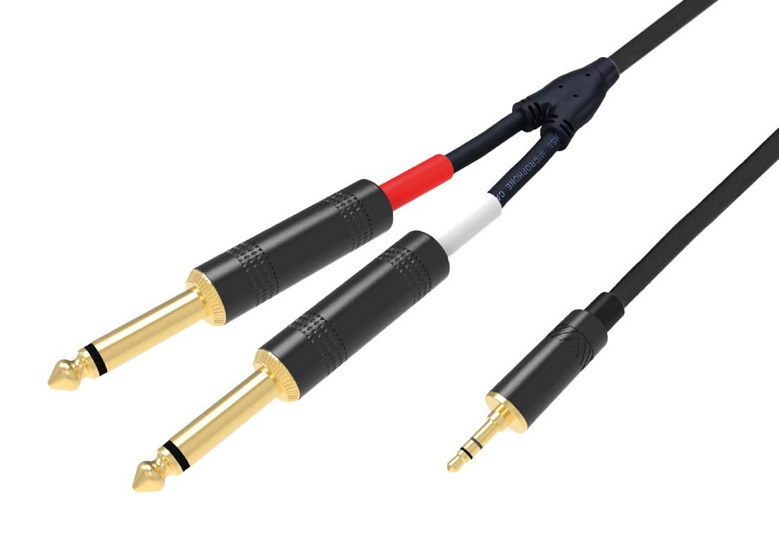 Cable 3.5 mm ST / 2 x 6.3 mm mono - 1.5 m - REDEM RDM C 41 - 5
