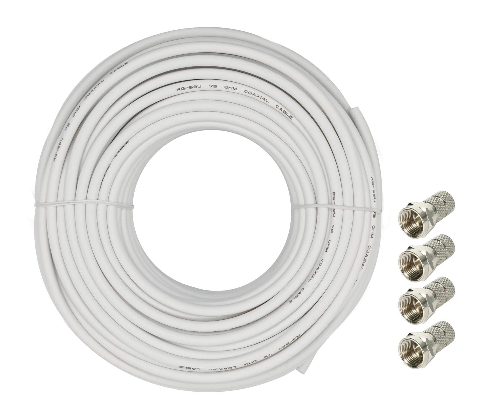 Sat cable 6 mm - 25 m white - REDEM RDM CL 1625