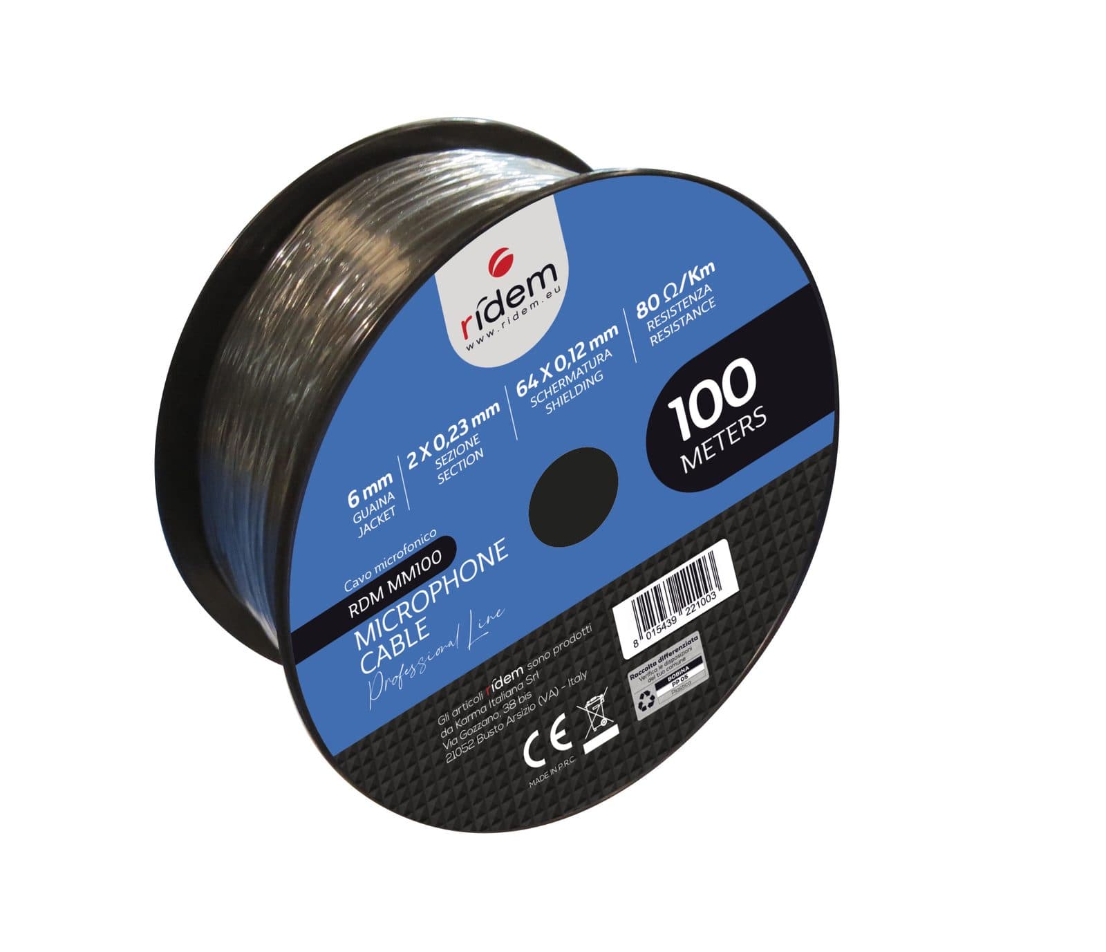 Balanced microphone cable - 100 m - Ridem RDM MM 100