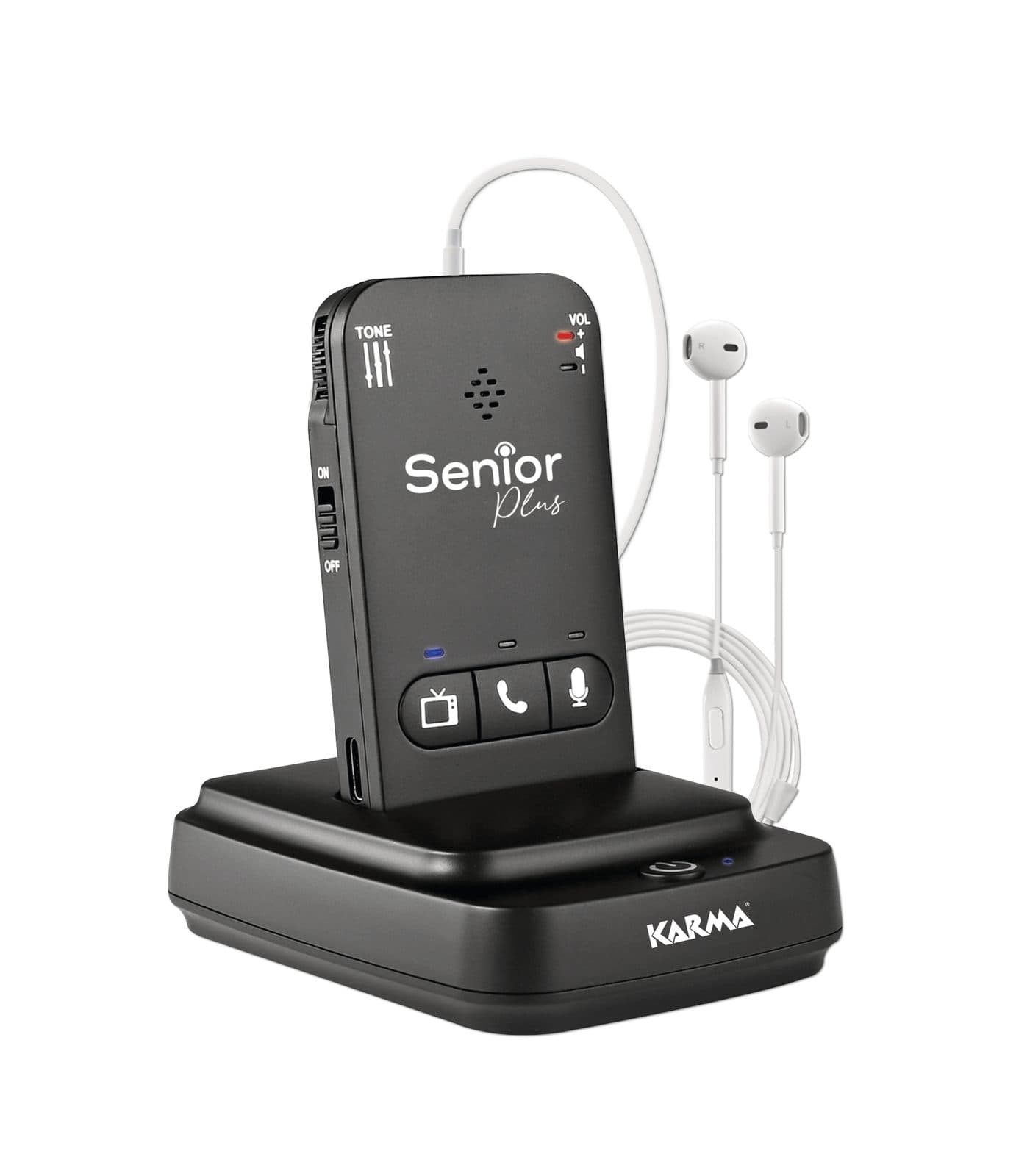 TV headset with telephone answering device - Karma SENIOR PLUS
