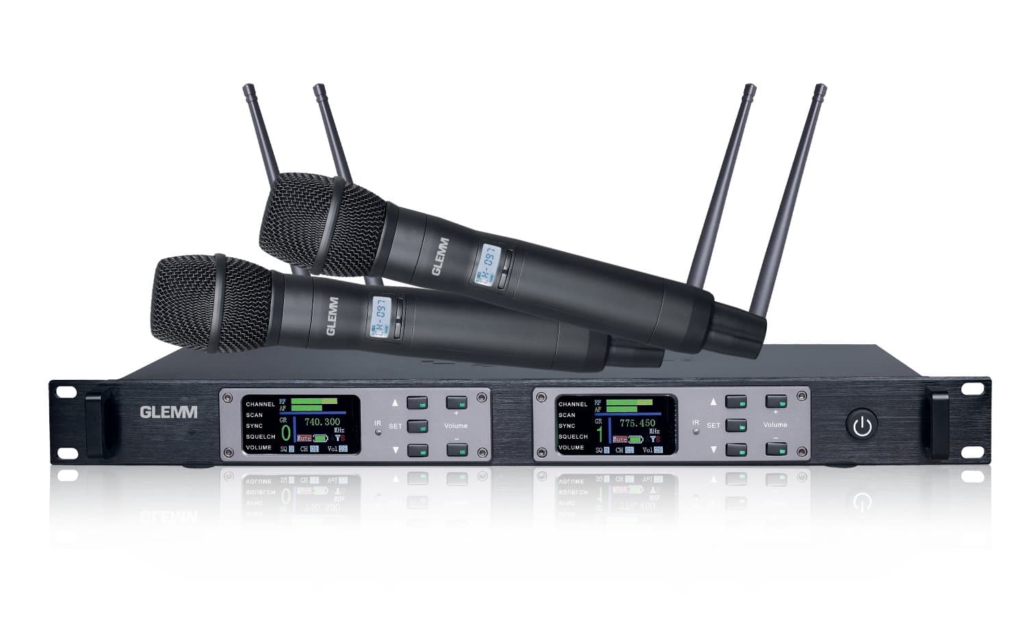 Dual handheld UHF radio microphone - Glemm SET 7922