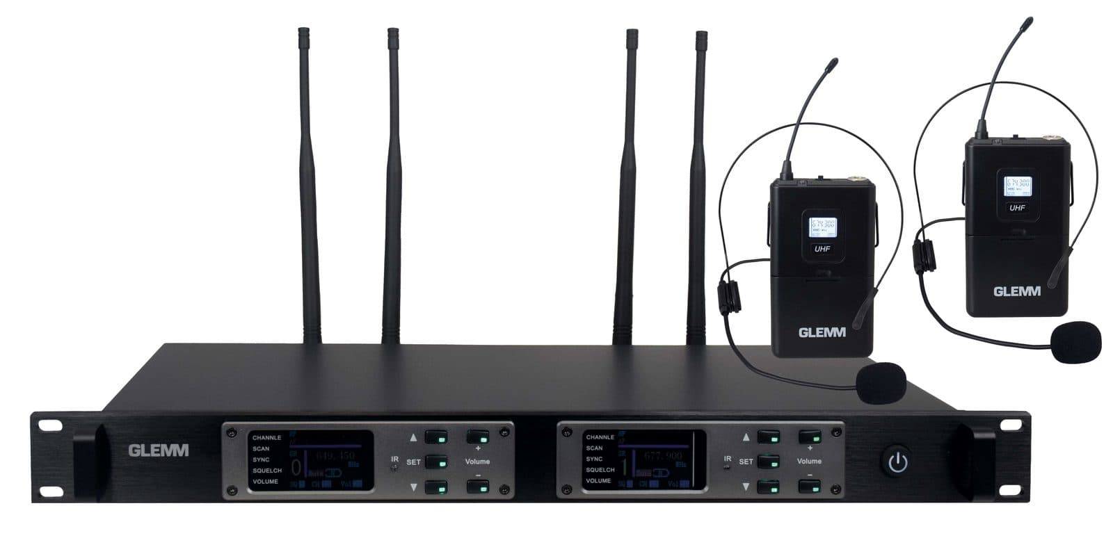 Double microphone UHF with bow - Glemm SET 7922 LAV